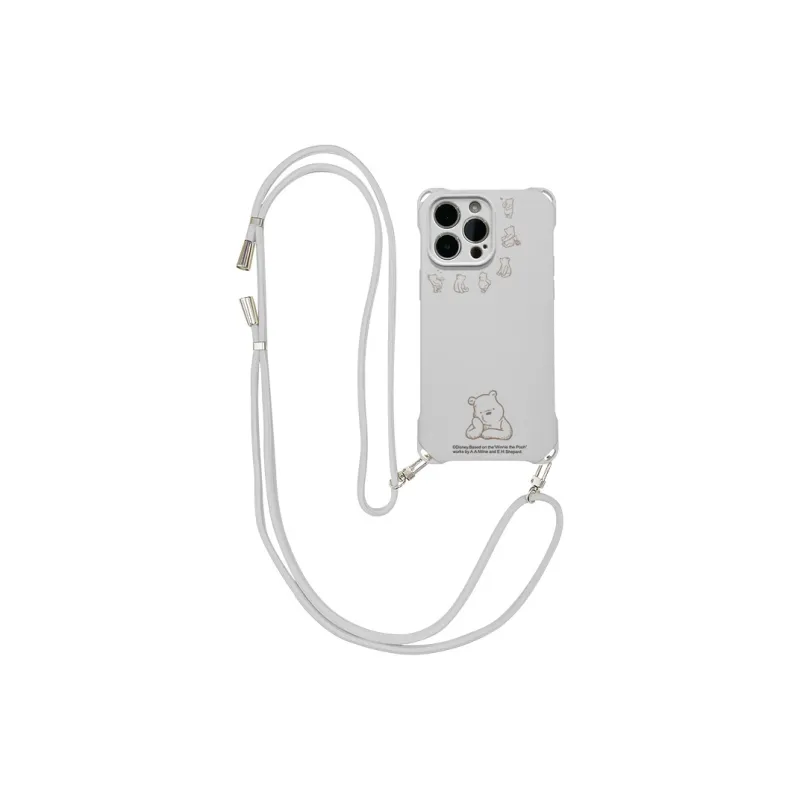Disney Silicone Material Cartoon Winnie Crossbody Phone Cases Compatible With Apple 16 Pro Max/Pro/Plus/15/14/13-6