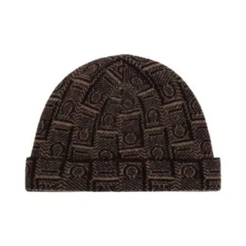 Ferragamo Monogram Jacquard Knitted Beanie