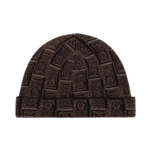 Ferragamo Monogram Jacquard Knitted Beanie