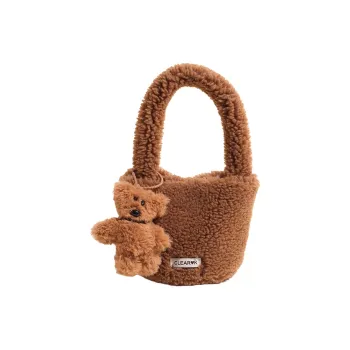 JIANMU Plush Crossbody Bag Regular Women's Brown/Blue/Beige/Khaki/Gray/Rose Red/Coffee
