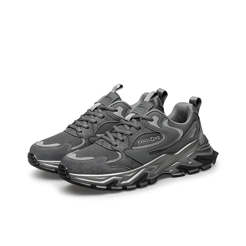 KANGLONG Shock Absorbers With Slip Resistant And Abrasion Resistant Properties Low Top Chunky Sneakers Men's-2
