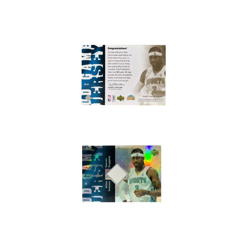 UPPER DECK 2006 07 Iverson 76 Persons Game Worn Laser Card Jersey Card Access Pass Sports Cards 1 Pc-2