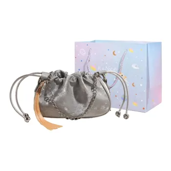 GOX PU Shoulder Bag Women's Silver/Black/Pearl Pink/Glossy Silver