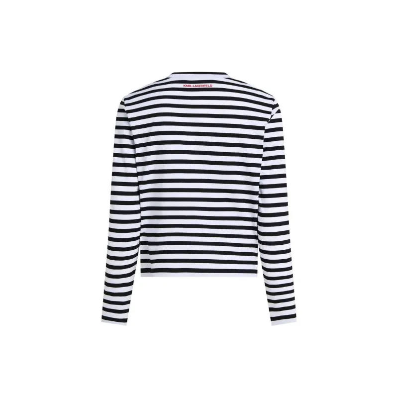 Karl Lagerfeld Ikon Striped Cotton T shirt-1