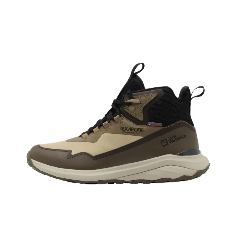 Jack Wolfskin Anti Slip Wear Resistant Mid Top Outdoor Shoes Men's Brown-0