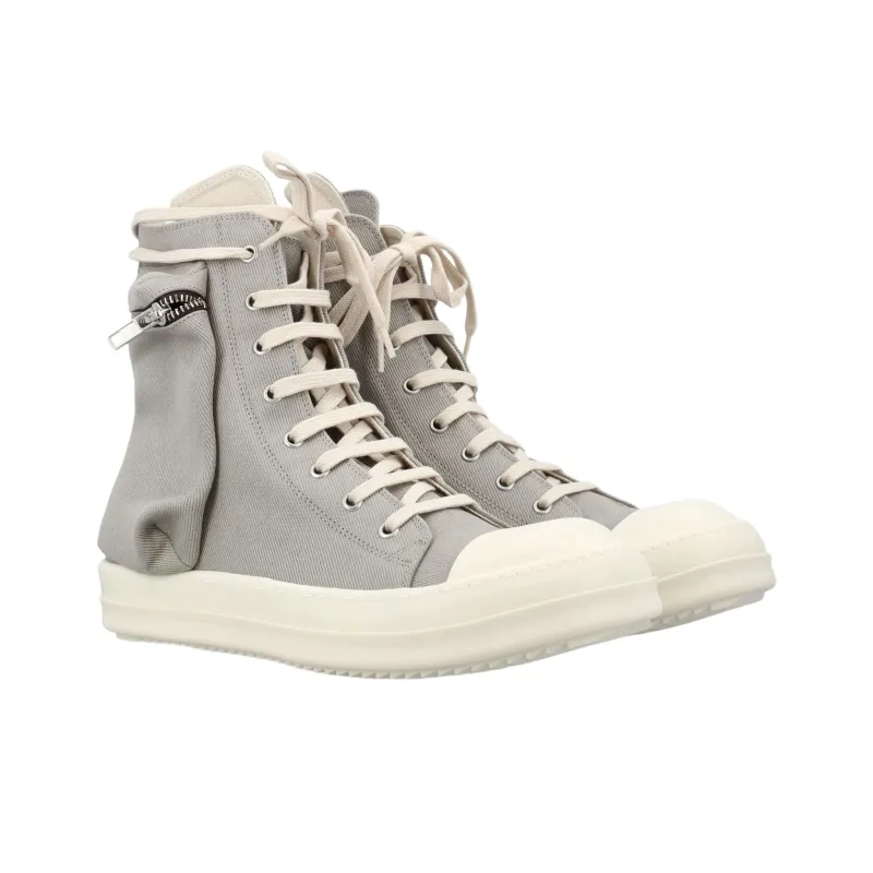 Rick Owens DRKSHDW High Top Canvas Shoes Men's Gray-2