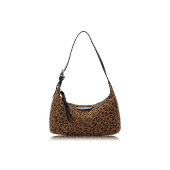 ROBERTA DI CAMERINO Cow Leather Shoulder Bag Women's Brown Leopard/Black
