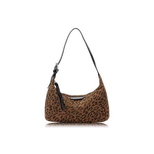 ROBERTA DI CAMERINO Cow Leather Shoulder Bag Women's Brown Leopard/Black