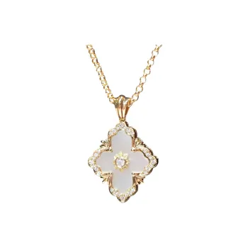 KING OF BLING Copper, Zircon, Mother Of Pearl Necklaces Women's
