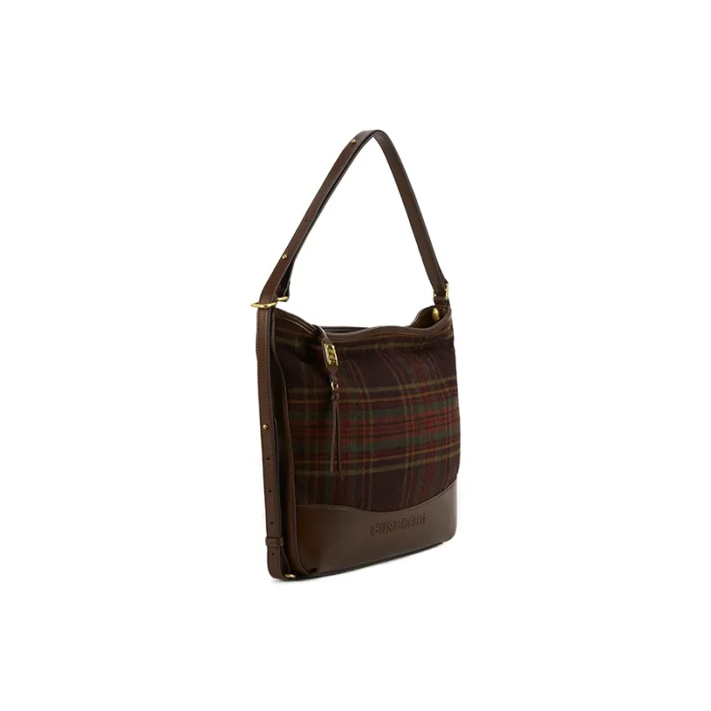 CHRISBELLA Fabric Handbag, Shoulder Bag Medium Size Women's Green/Brown-6