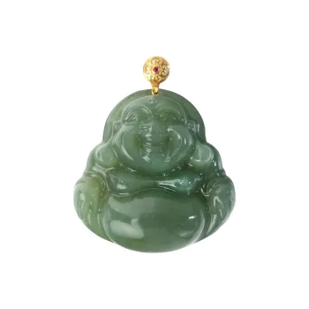Qingjing Pendants Green Jade Unisex