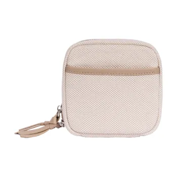 Boniu Canvas Makeup Bag Unisex Linen Gray/Black/Light Yellow/Light Blue