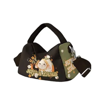 AOSONG Suede Tech Fabric Crossbody Bag Regular Unisex Black/Green/Orange