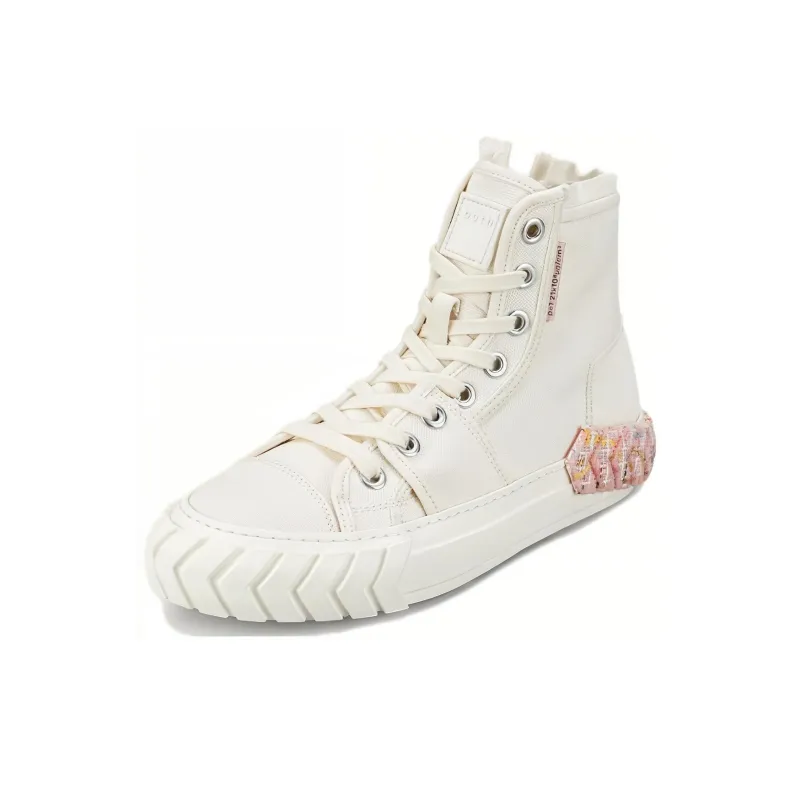Both Mid Top Skateboard Shoes Women's White-2