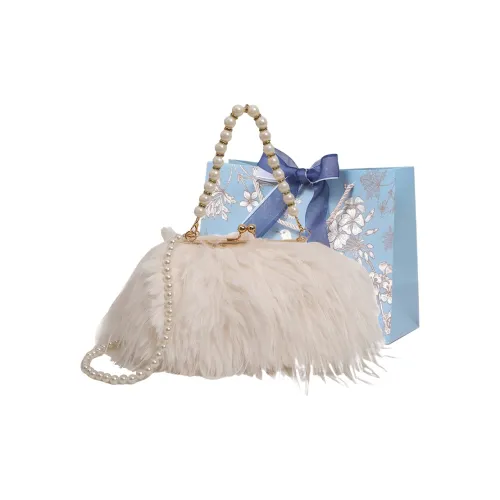 REDOO Plush Handbag Women's White/Pink/Khaki/Black/Purple