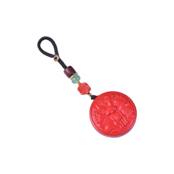 Stone On The Line Cinnabar Carved Ornaments Unisex