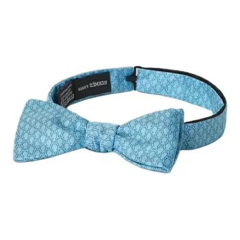 HERMES Mulberry Silk Ties Unisex Cyan Blue