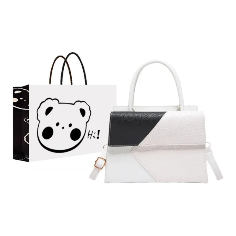 NX DOUGHNUT PU Niche Design Patchwork Small Square Bag One Shoulder Handbag Regular Women's Multicolor-5