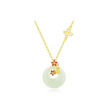 SEVEN COOK Hetian Jade Necklaces Pale Greenish White Jade Women's
