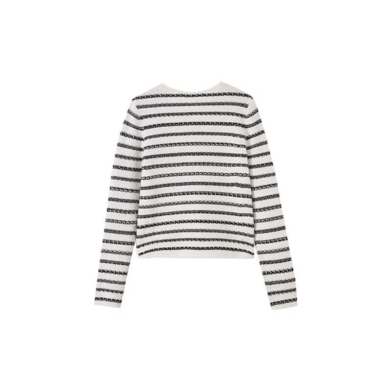 SHUIYUNJIAN Knitwear Women's Raw White Strips-1