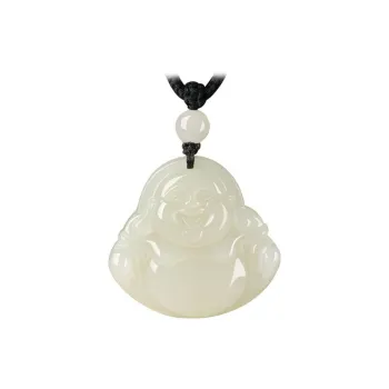KING TAI SANG Hetian Jade Necklaces Pale Greenish White Jade Unisex