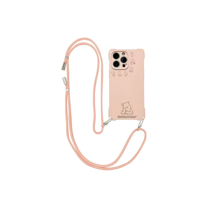 Disney Silicone Material Cartoon Winnie Crossbody Phone Cases Compatible With Apple 16 Pro Max/Pro/Plus/15/14/13-10