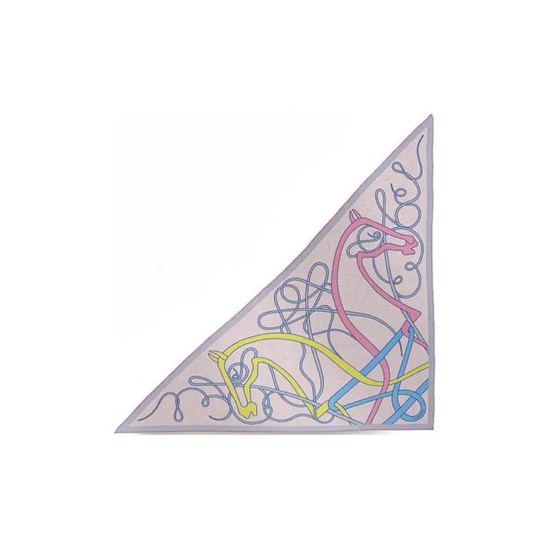 HERMES Cashmere Knit Scarves Unisex Pink-0