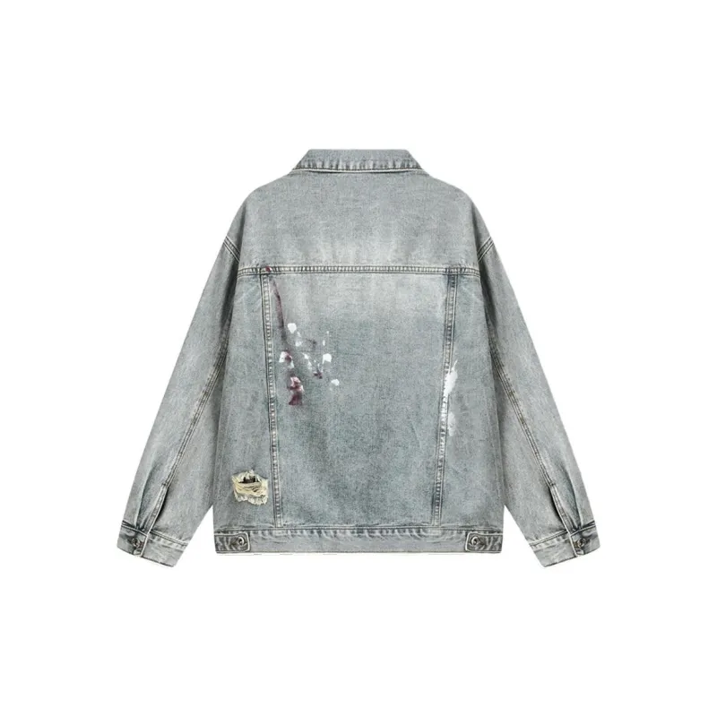 KUNZHUDAXIANG Denim Jacket Women's Blue-1