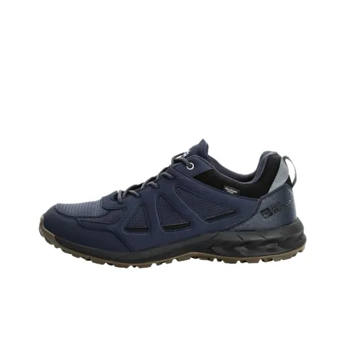 Jack Wolfskin WOODLAND Anti-Slip Wear-Resistant Low-Top Hiking Shoes Men's Blue