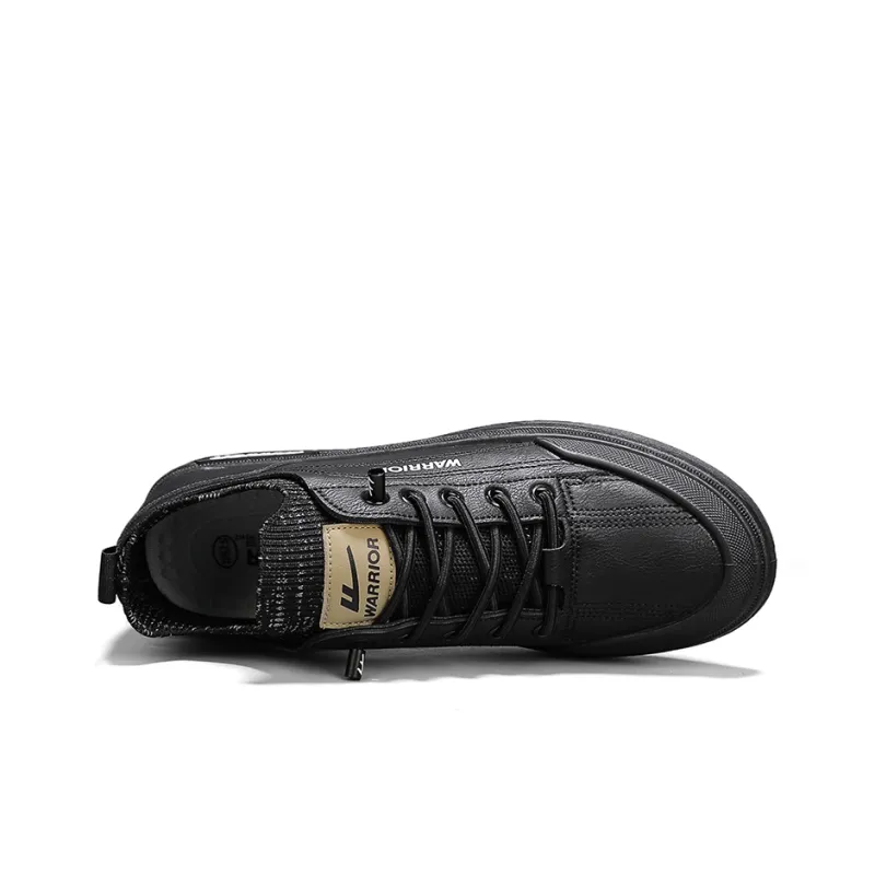 Warrior Slip on Slip on Shoes Slip Resistant, Abrasion Resistant, Lightweight Low Top Skateboard Shoes Men Black-3