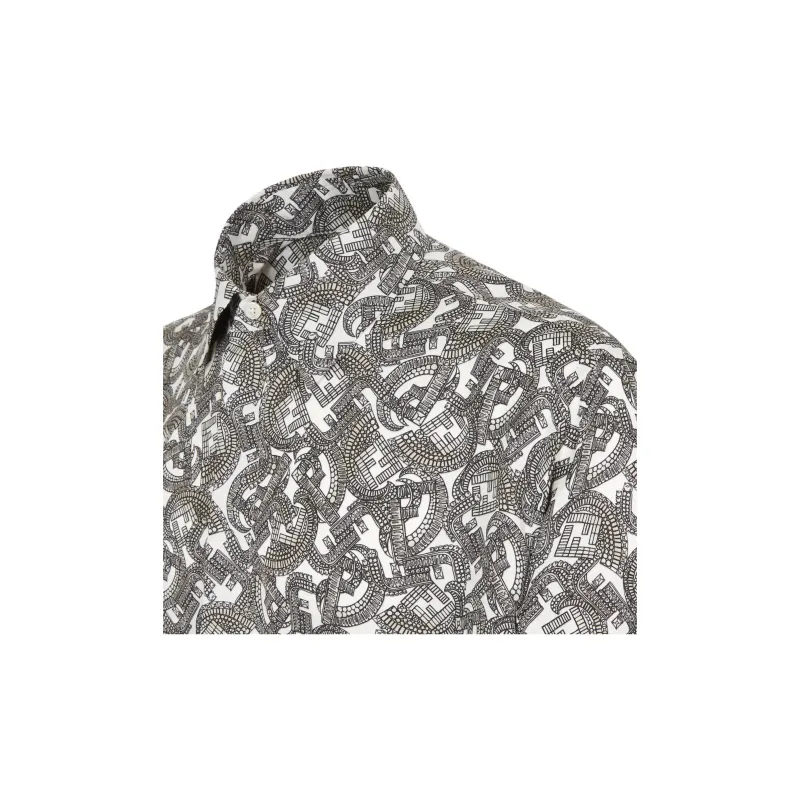 FENDI Allover Ff Jewel Printed Long Sleeved Shirt-3