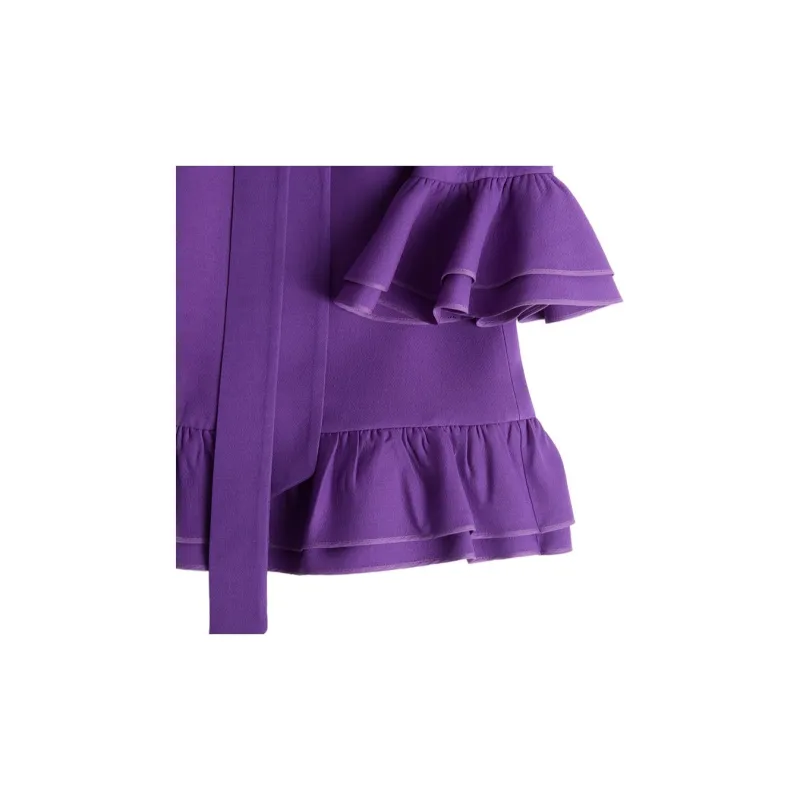 Valentino Ruffled V Neck Mini Dress-7