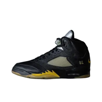 Jordan Air Jordan 5 Anti Slip Wear Resistant Mid Top Vintage Basketball Shoes Men's Black