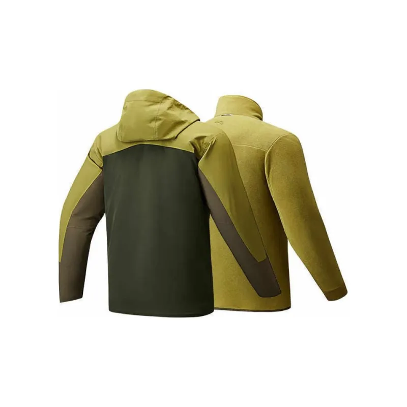 Anta Outdoor Collection Waterproof And Windproof Windbreaker Jacket Men's New Wheat Green/Jujube Paste Umber-1