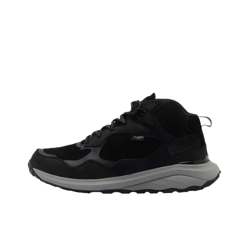 Jack Wolfskin Waterproof And Breathable Mid Top Outdoor Shoes Men's Black-0