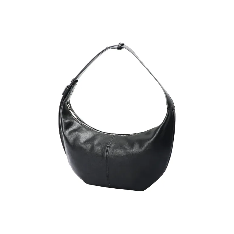 BOPAI Synthetic Leather Shoulder Bag Dumpling Bag Regular Unisex Black/Brown-1