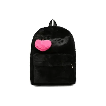 DALO Plush Backpack Women's Black/Pink