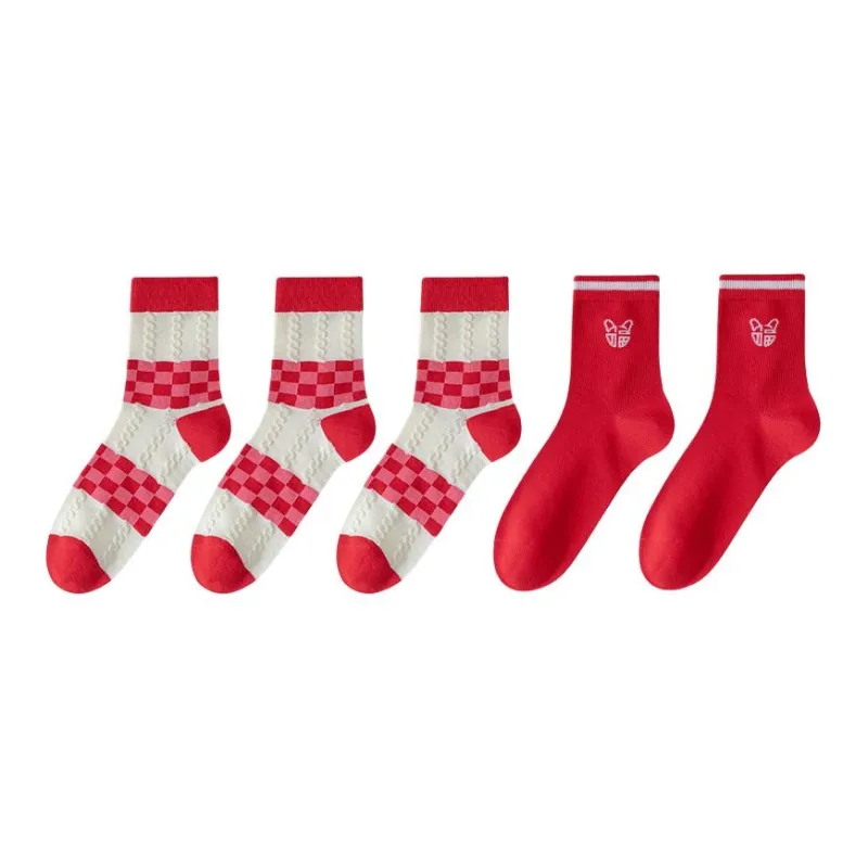 MIIOW Mid Calf Socks Unisex 5 Pack-15