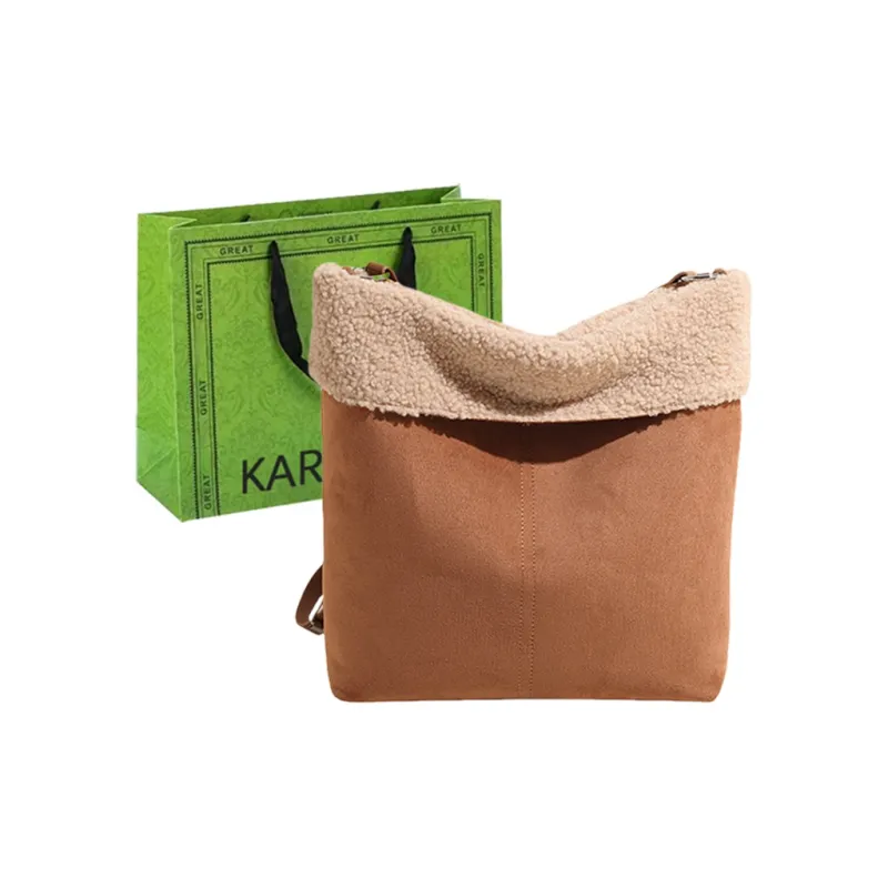 KARUISHA Suede Shoulder Bag, Crossbody Bag Women's Khaki/Yellow Brown-4