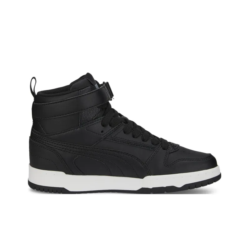 PUMA Slip-Resistant Anti-Kick High-Top Kids' Skateboarding Shoes Black Teenagers-1