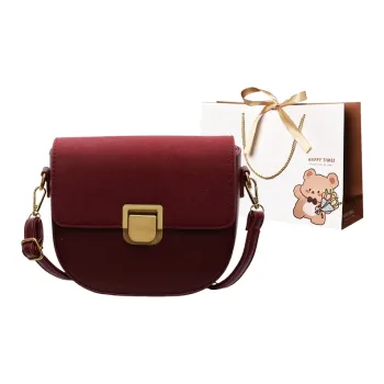ERANGBEAR Leather Velvet Shoulder Bag, Crossbody Bag Regular Women's Multicolor