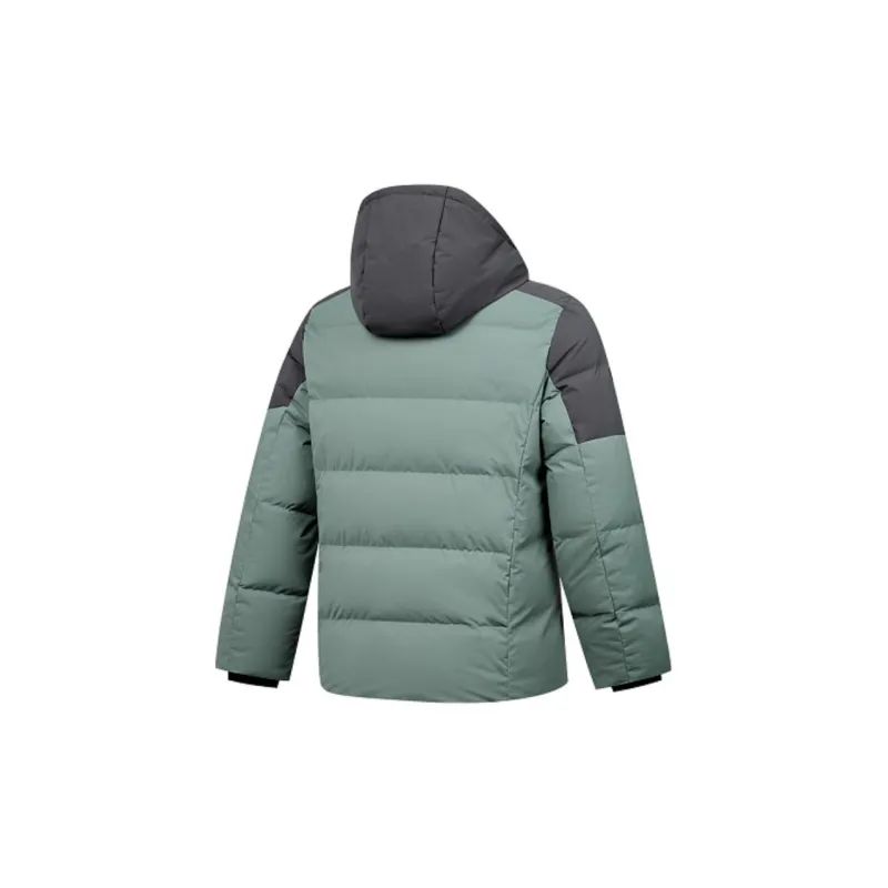 QIAODAN Men's Training Series Down Jacket Men's Nightfall Green/Lightning Gray-1