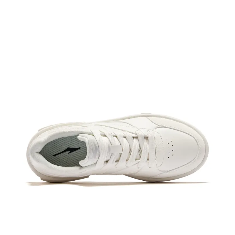 Erke Wear resistant And Lightweight Low Top Skateboard Shoes Women's White-4