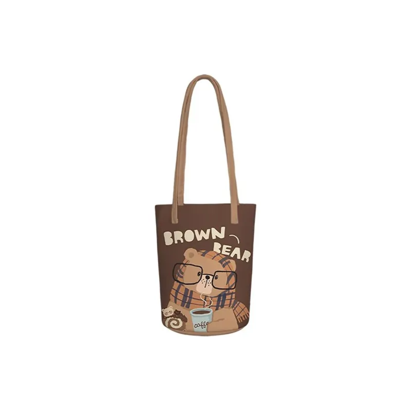 AOSONG Suede Tech Fabric Shoulder Bag Regular Unisex Warm Bear-0