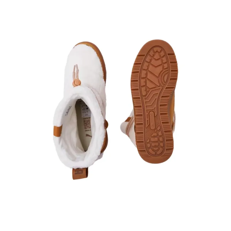 PUMA Snowbae Thermal Abrasion Resistant Short Snow Boots Women's White Brown-3