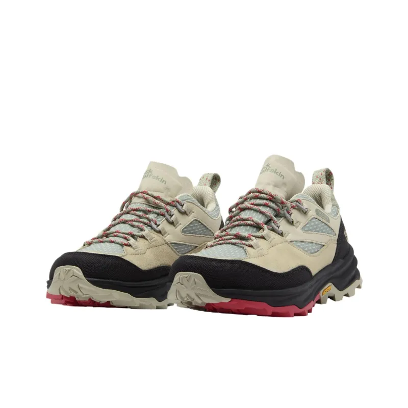 Jack Wolfskin Anti Slip Wear Resistant Low Top Hiking Shoes Women's Ecru-2