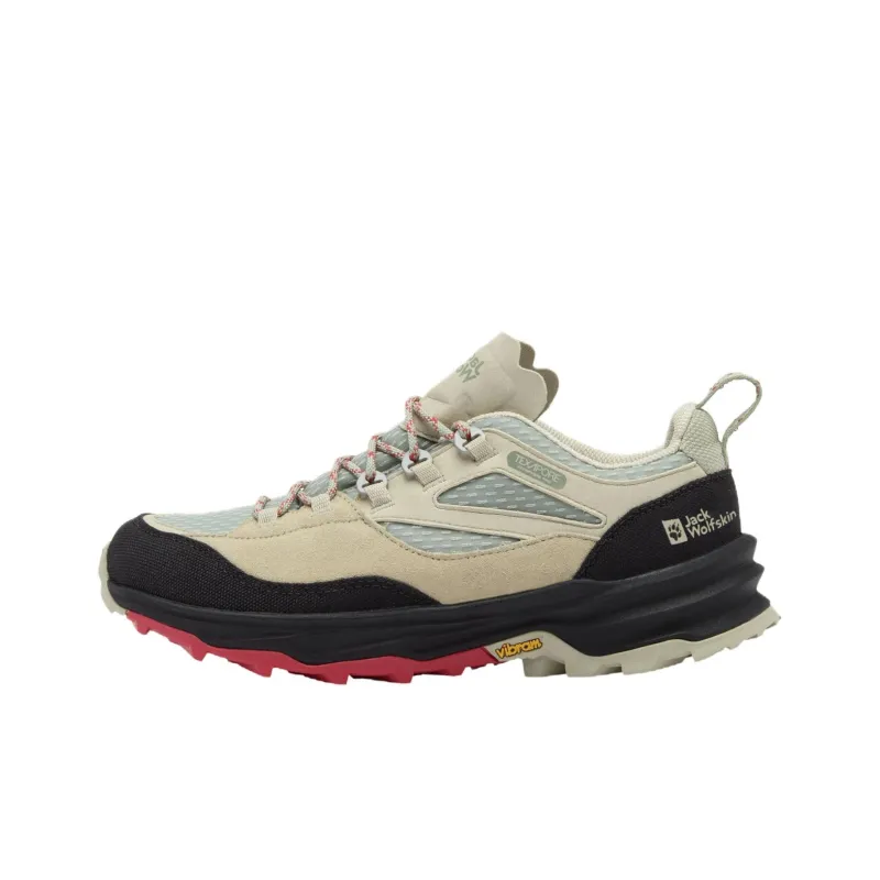 Jack Wolfskin Anti Slip Wear Resistant Low Top Hiking Shoes Women's Ecru-0