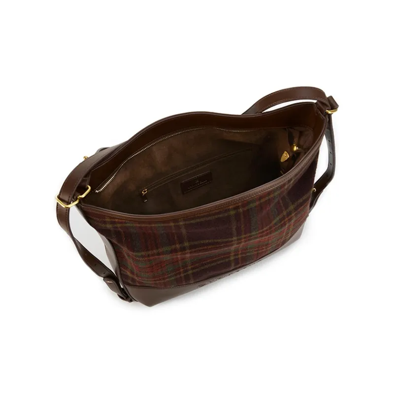 CHRISBELLA Fabric Handbag, Shoulder Bag Medium Size Women's Green/Brown-7
