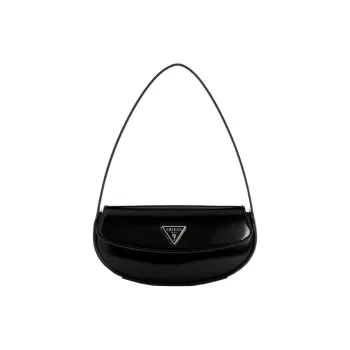 GUESS Artificial Leather Shoulder Bag Medium Size Women's Black