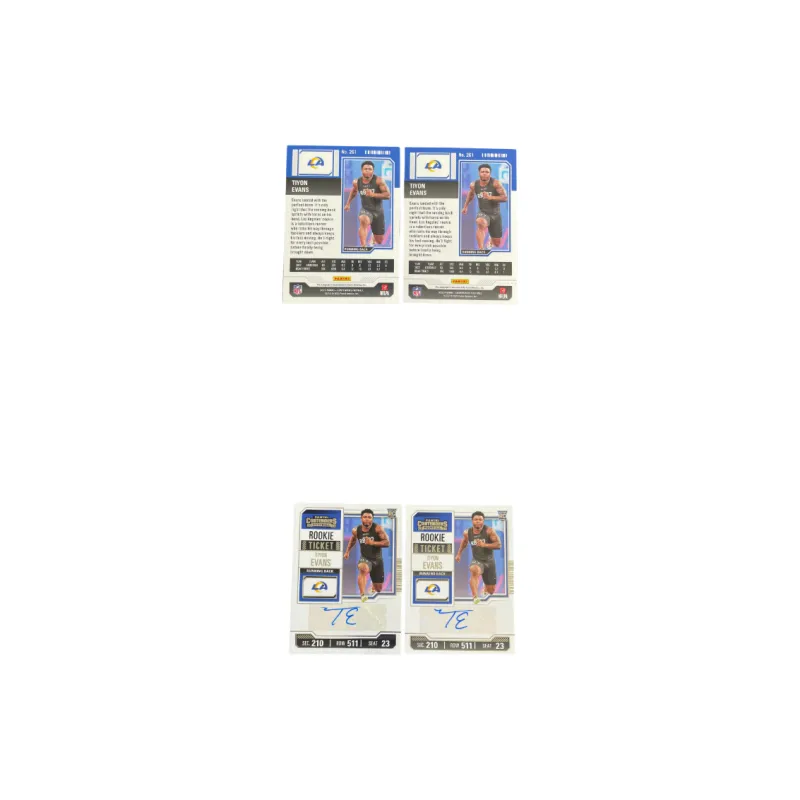 PANINI 2023 Ball Game Ticket Rising Stars RC Rams Evans Signature Card Player Card Access Pass Sports Cards 2 Pcs-2